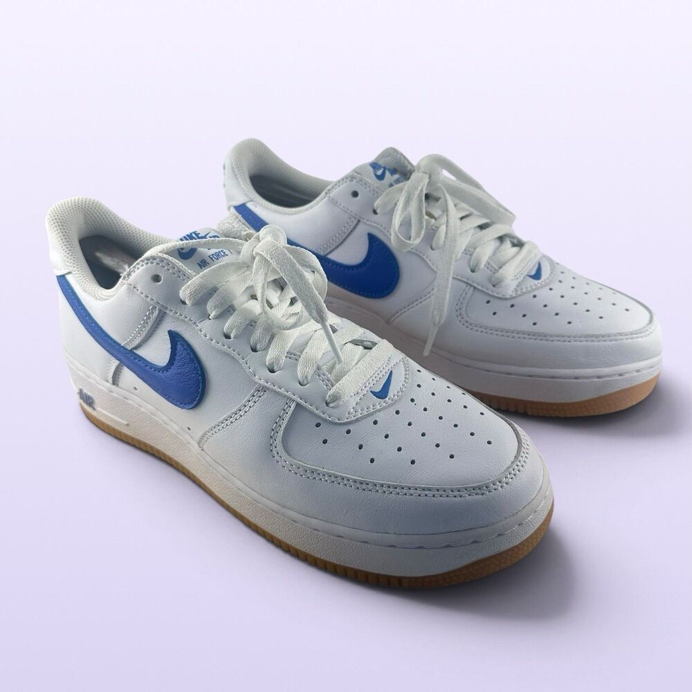 Nike Air Force 1 Low Retro Color of the Month Men's Size 9 White Royal Blue